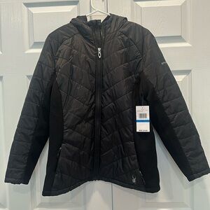 NWT Spyder women’s black puffer jacket size XL